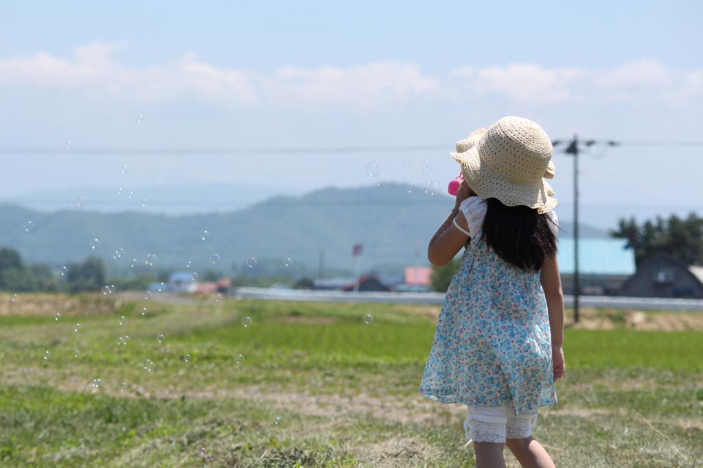 イチゴ狩りの合間に