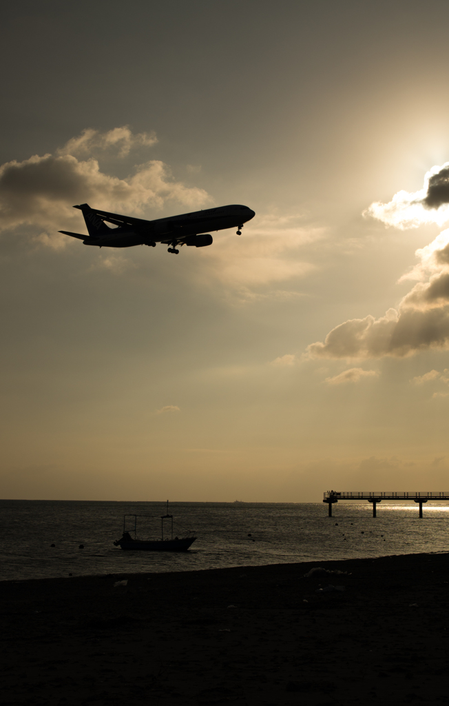 sunset airplane