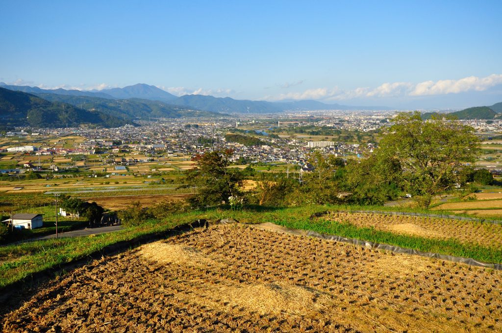 姥捨山から見た善光寺平