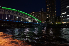 墨田川永代橋　船からの夜景