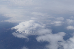 飛行機から見た富士山
