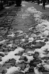 グランモール前の残雪
