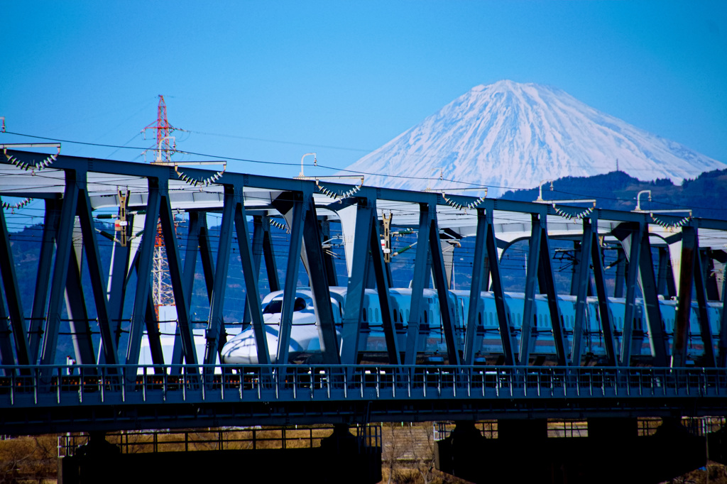 新幹線と富士山