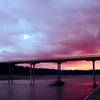 夕焼け雲の蓬莱橋