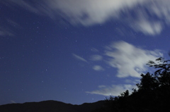 雲流れ、星眺める。