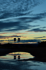 雨上がり夕日