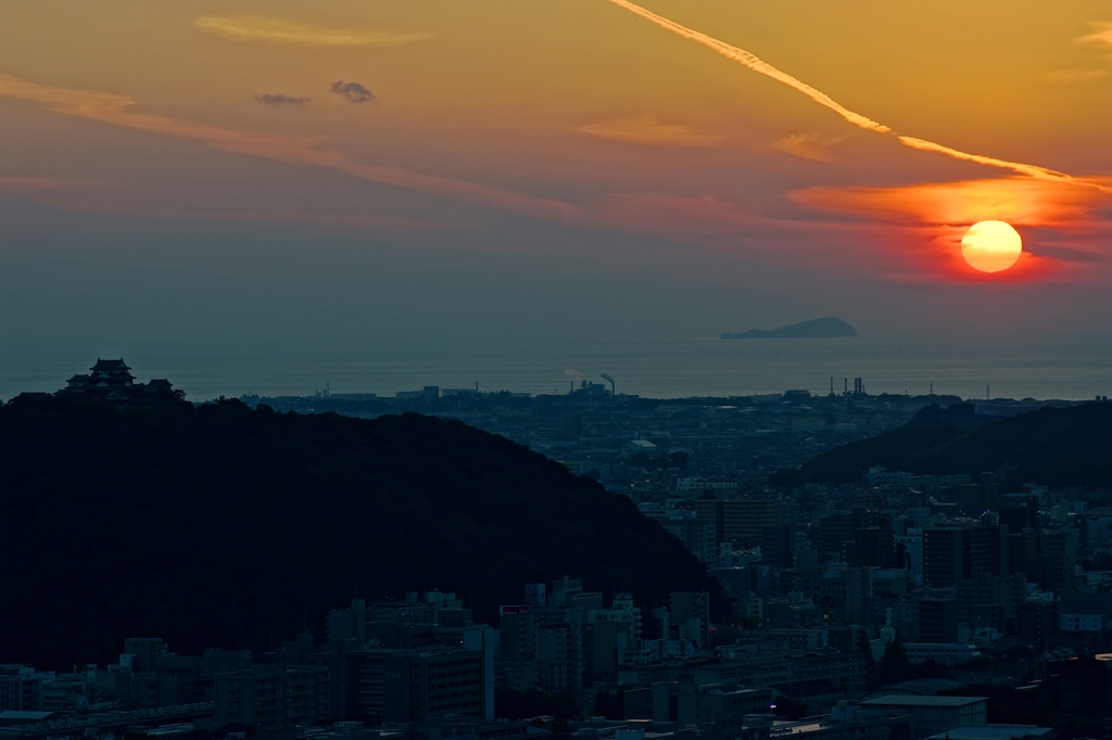 間に合った夕日