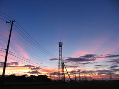 電波塔の夕焼け