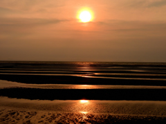 国東半島　真玉海岸の夕日