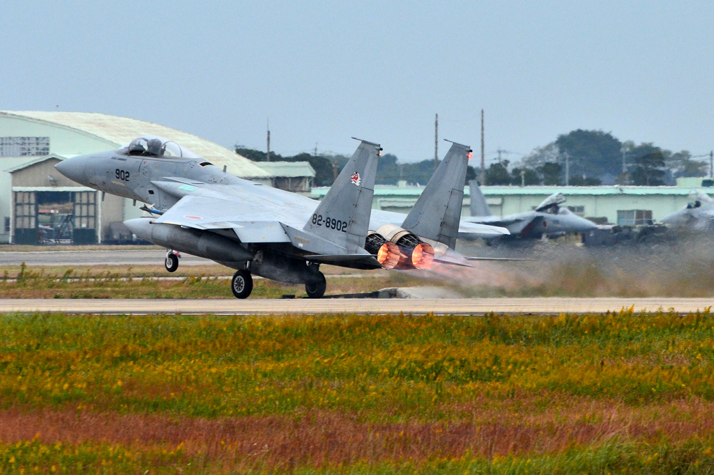 今日の築城基地 　F-15J　バーナー炊きます