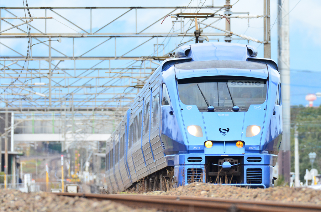 日豊本線　青いソニック883系