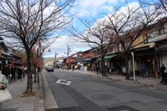 嵐電・・嵐山駅近く