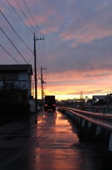 雨上がりの夕方