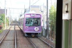 嵐電・・すれ違う！