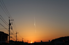 昨日の夕日