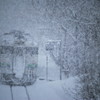 豪雪の中の無人駅