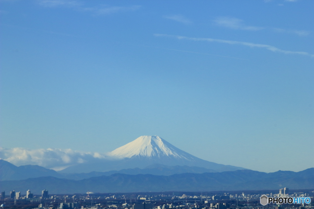 冬晴れの富士