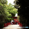 武蔵一宮　神池のむこうに楼門