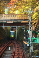 ケーブルカーのすれ違い