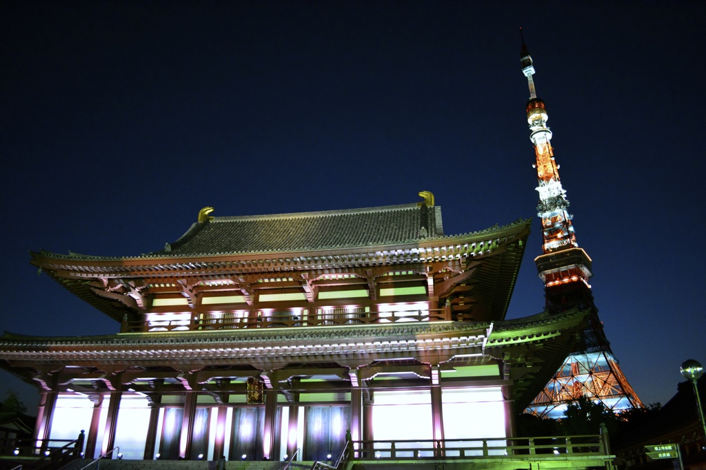 増上寺と東京タワー