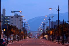 道路の真ん中で