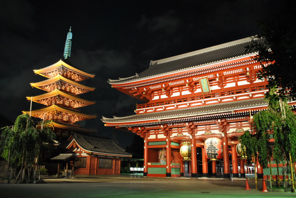 浅草寺にて