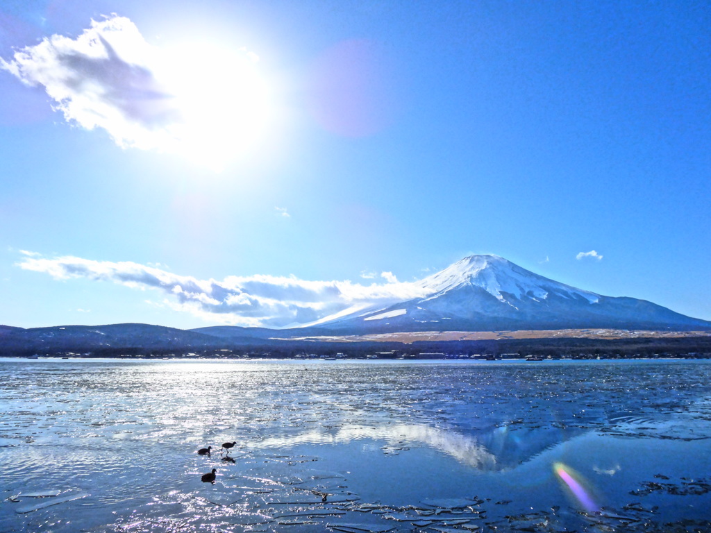 凍った山中湖