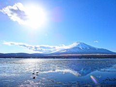 凍った山中湖