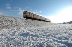 積雪した水田