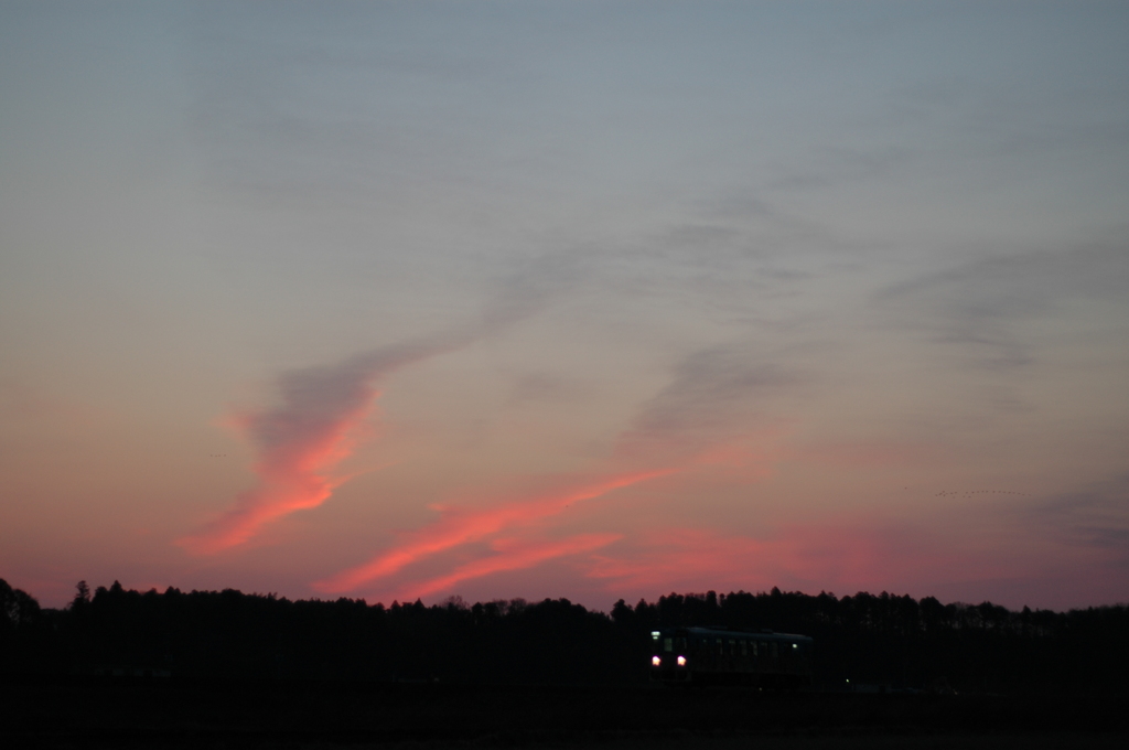 たなびく朝焼け雲