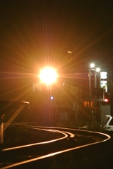 最終列車金上駅進入