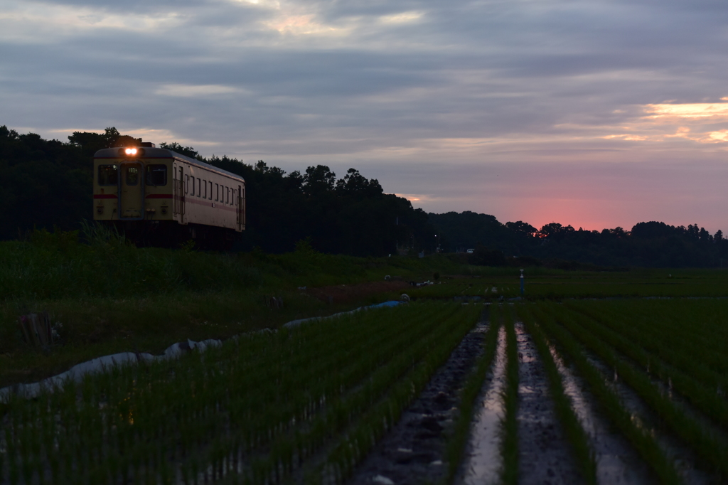 ほんのり夕日