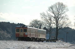 雪景色を走る