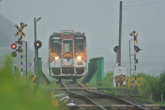 高田の鉄橋霧中