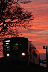 夕空燃える