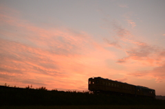 朝焼けシルエット