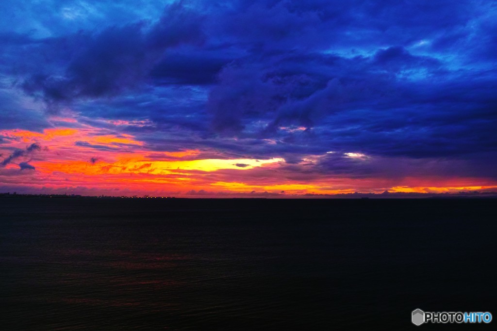 旅先の夕焼け