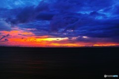 旅先の夕焼け