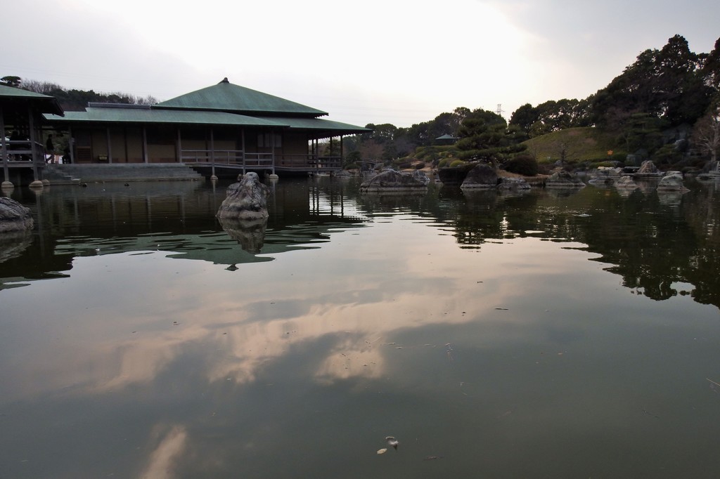 曇天の池