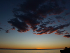 日没後の富士山