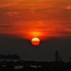 マラッカ海峡へ沈む夕日（マレーシア・マラッカにて）