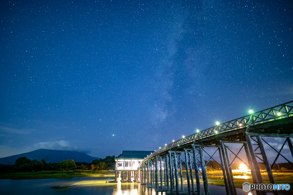 津軽富士見湖の夜