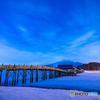 凍てつく深夜の津軽富士見湖