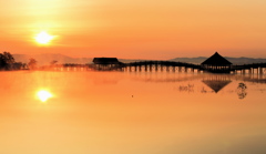 津軽富士見湖の日の出
