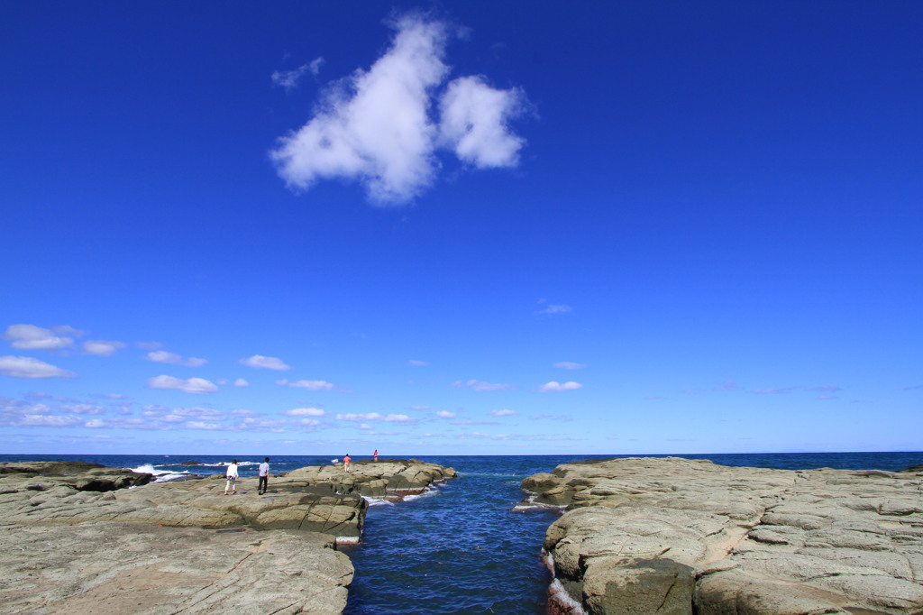 深浦　千畳敷海岸にて