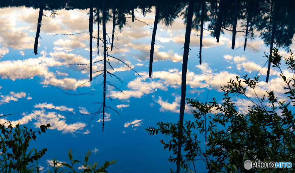 青い池の白い雲