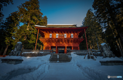 朝の岩木山神社