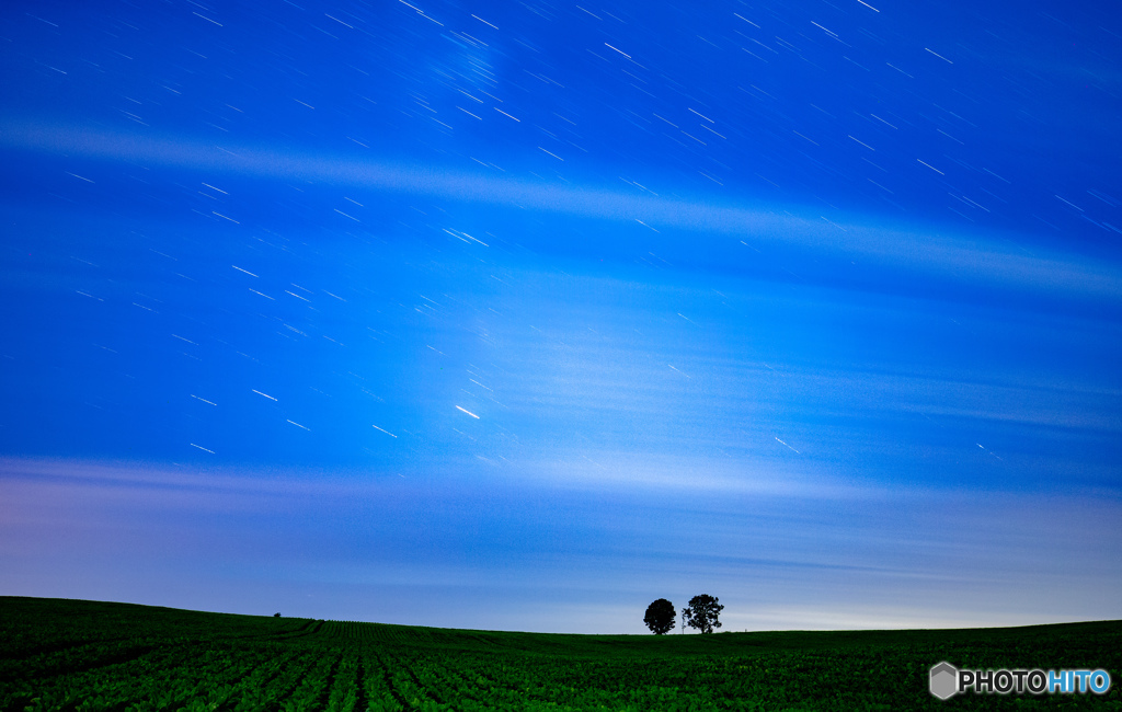 美瑛の夜空に
