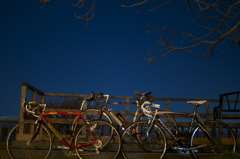 夜空と自転車のコラボレーション