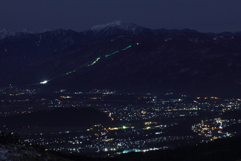 夜景&南アルプス